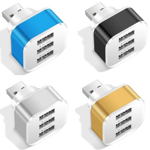 Expansor de 3 Puertos USB 2.0 Hub (Plateado)