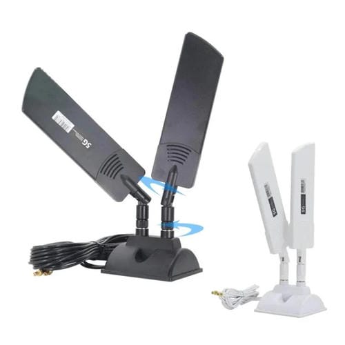 Antena Externa para Enrutador 5G TS9 42 dBi Amplificador de Señal WIFI de Largo Alcance para Exteriores (Blanco)