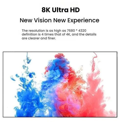 Cable HDMI 2.1 8K 60 Hz con Resorte y Curvatura Inversa, 0,5 m de Longitud