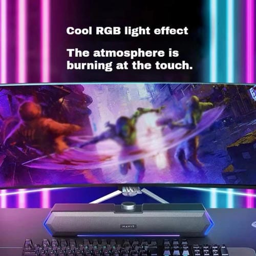 Altavoz con Cable para Computadora de Escritorio Havit M19 con Iluminación RGB (Negra)