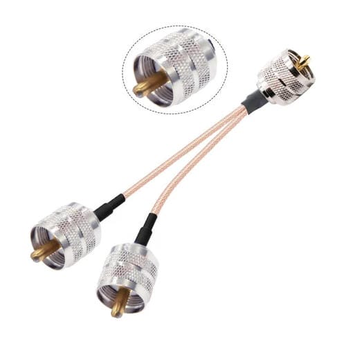 Cable Adaptador SO239 a PL259Y RG316 de 15 cm con conector UHF macho a conector UHF doble dividido 1 en 2