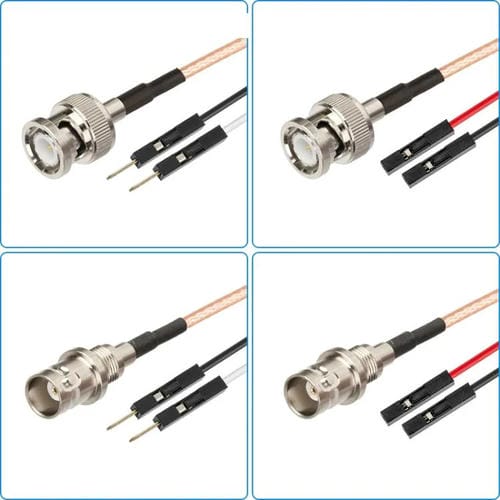 Cable Adaptador de Extensión de Prueba RF RG316 BNC Hembra a Doble Dupont Macho (1 m)