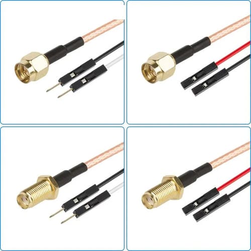 Cable Adaptador de Extensión de Prueba RF RG316 SMA Hembra a Macho Doble Dupont (1 m)
