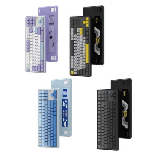 Teclado Mecánico Inalámbrico Bluetooth Ajazz AK870 para Juegos RGB Personalizado DIY con Interruptor en Caliente (Flying Fish Axis Gray Degradado)