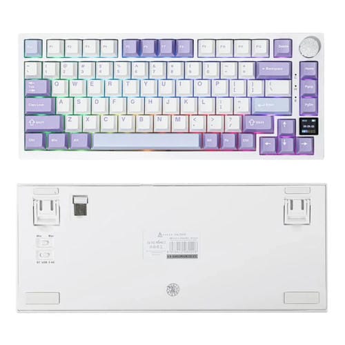 Teclado Mecánico para Juegos Ajazz Ak820 Pro Inalámbrico Bluetooth Trimodo Personalizado Junta Intercambiable en Caliente Pantalla TFT (Negro Axis)