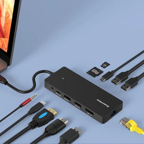 Puerto Ethernet Gigabit Tipo C Blueendless Concentrador Múltiples Pantallas HDMI 2x DP