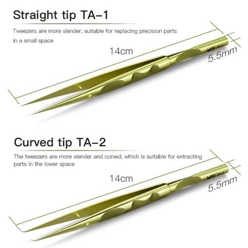 Titanium Maant Small Anti-static Curved Bird's Nest Shaped Tweezers Hair Pick-up Repair Tool (Pink)