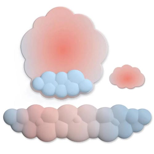 Juego de 3 Alfombrillas de Ratón de Silicona con Memoria de Espuma y Degradado en Tonos Nublados Modelo 3