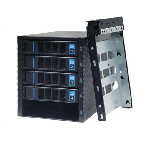 Jaula para Disco Duro de 5 Bahías Intercambiable en Caliente Compatible con HDD/SSD de 3,5" y 2,5" y 3 Unidades Ópticas de 5,25"
