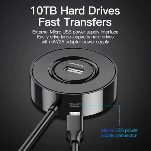 Concentrador de Expansión Mindpure US018 USB 2.0 4 Puertos para Ordenador (Blanco) 0,3 m