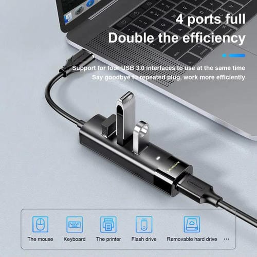 Estación de Acoplamiento Mindpure US023 con Concentrador Tipo C a 4 Puertos USB 3.0 de 0,3 M