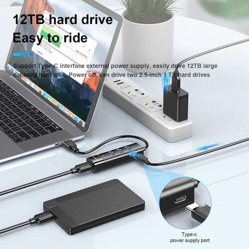 Estación de Acoplamiento Mindpure US022 con Concentrador USB de 4 Puertos USB 3.0 y Cable de 0,3 m