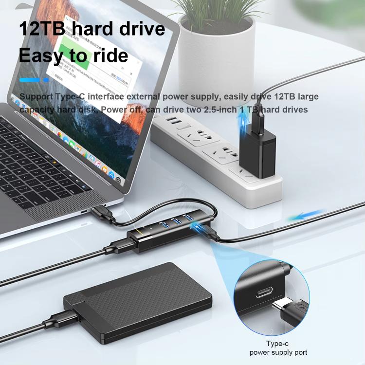 Estación de Acoplamiento Mindpure US022 con Concentrador USB de 4 Puertos USB 3.0 y Cable de 0,3 m