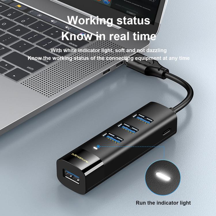 Estación de Acoplamiento Mindpure US023 1,5 m Concentrador Tipo C a 4 Puertos USB 3.0