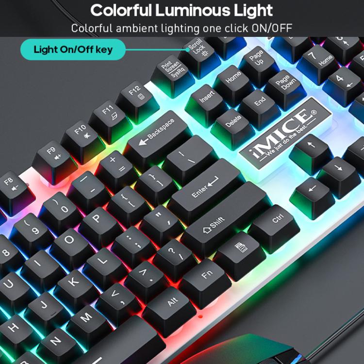 Juego teclado y ratón iMICE AN-350 para juegos con cable teclas suspendidas sensación mecánica (Negro)