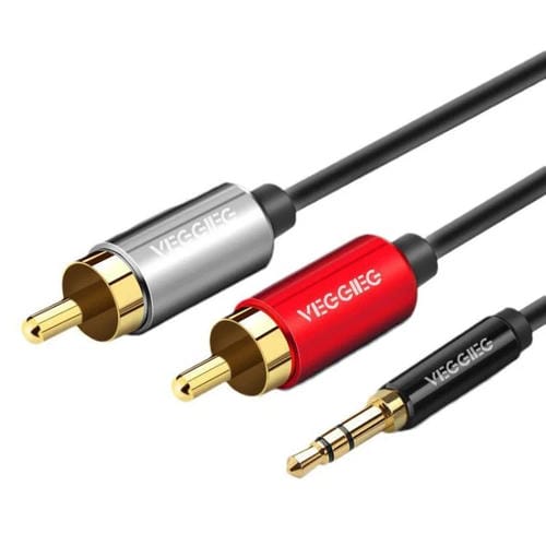 Cable de audio VEGGIEG 3,5 mm a 2 RCA para altavoces móvil y ordenador (3 m)