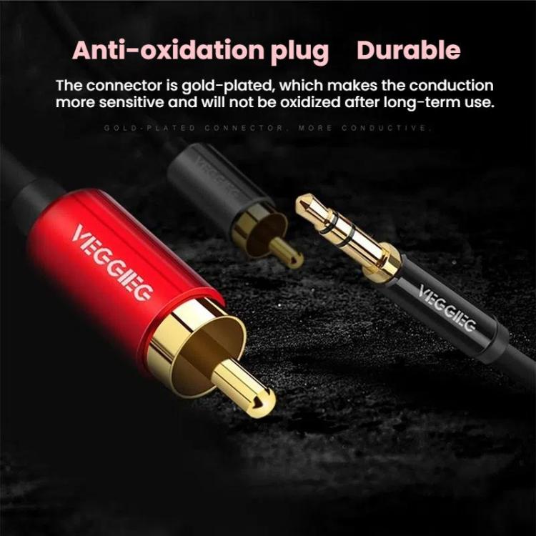 Cable de audio VEGGIEG 3,5 mm a 2 RCA para altavoces móvil y ordenador (1,5 m)