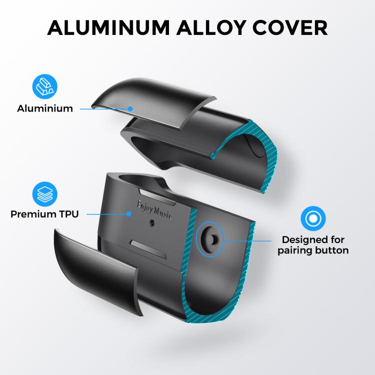 Funda protectora AhaStyle WG75-PRO2 de TPU y aleación de aluminio, resistente a arañazos y dividida, para AirPods Pro 2 (gris)