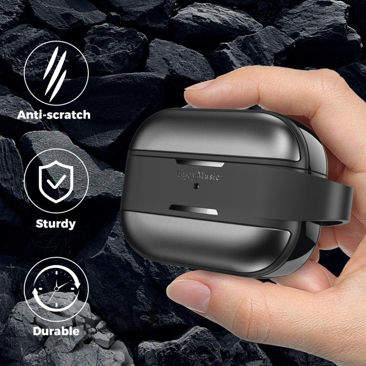 Funda protectora AhaStyle WG75-PRO2 de TPU y aleación de aluminio, resistente a arañazos y dividida, para AirPods Pro 2 (plateada)