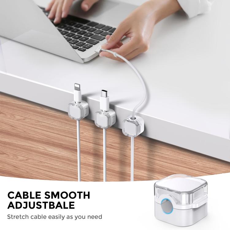 AhaStyle WG159 - Organizador de cables magnético de escritorio (6 unidades, clip de plástico, negro)