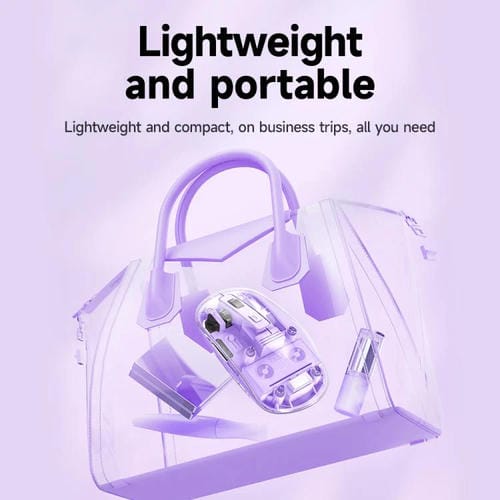 Ratón iMICE T400 de 4 teclas, 1600 DPI, modo dual, transparente, inalámbrico, silencioso, con carga Bluetooth (beige)