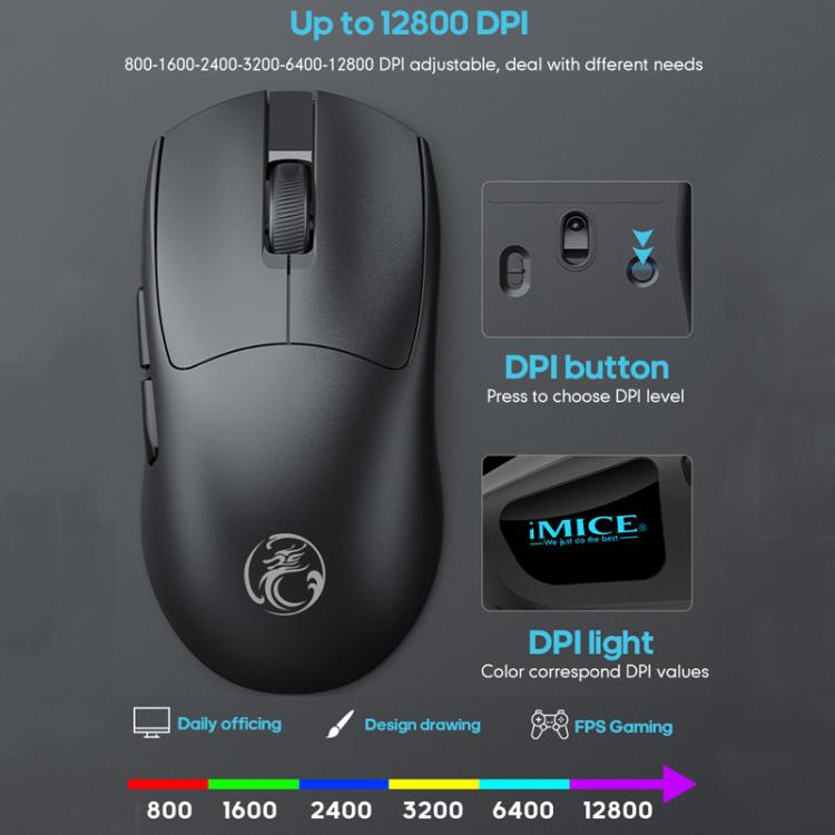 Ratón inalámbrico iMICE G900 6 teclas 12800 DPI recargable tres modos (Naranja)