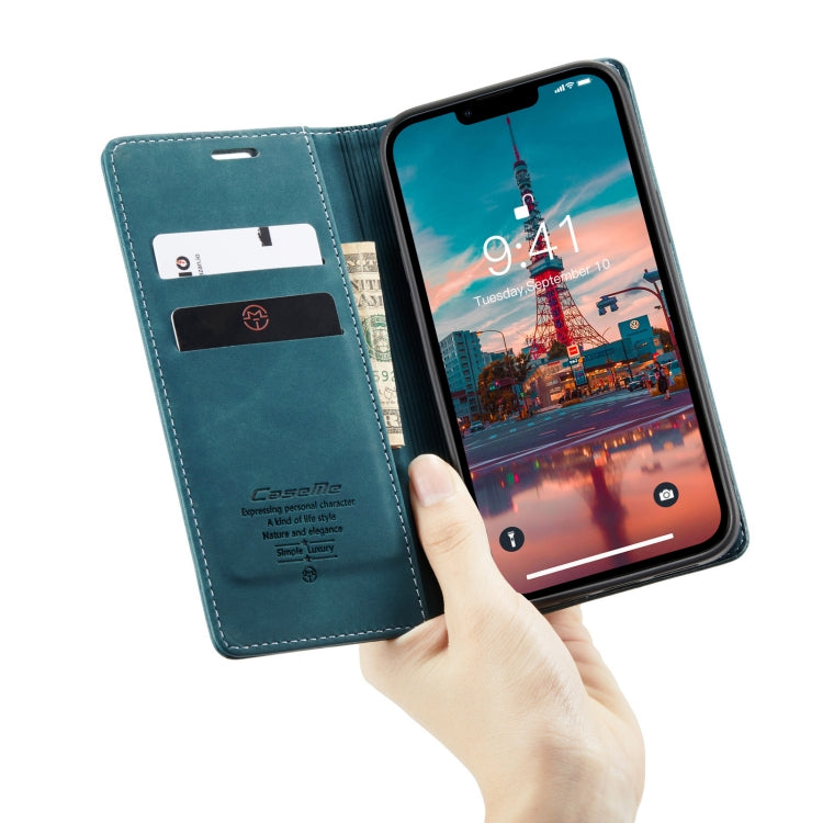 Para iPhone 15 Caseme 013 Funda para Teléfono de Cuero con Tapa Horizontal Multifuncional (Azul) - MOVILSTORE
