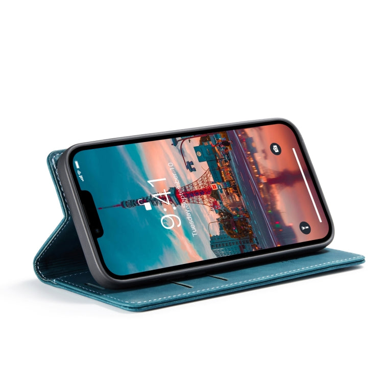 Para iPhone 15 Caseme 013 Funda para Teléfono de Cuero con Tapa Horizontal Multifuncional (Azul) - MOVILSTORE