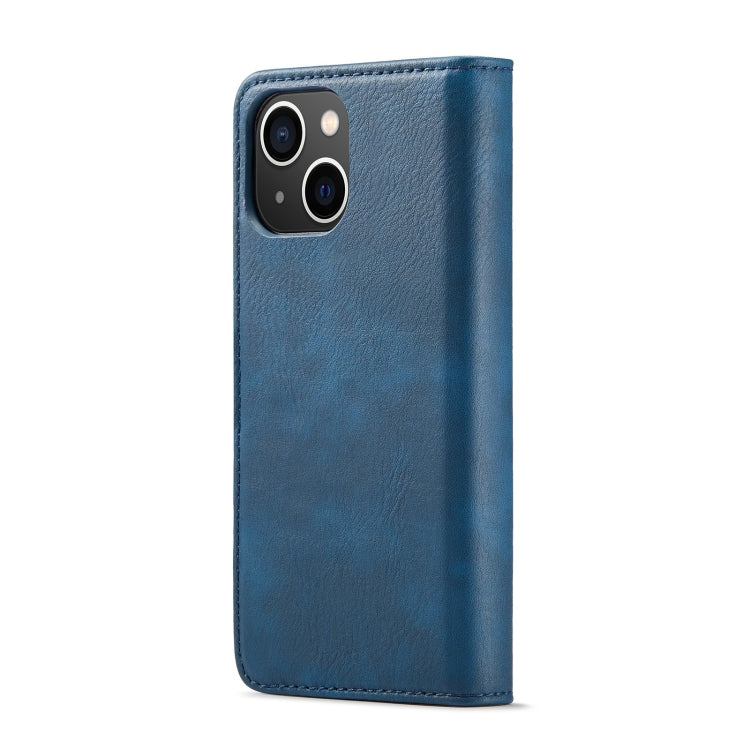 Para iPhone 15 Dg.Ming Funda para Teléfono de Cuero Magnético Desmontable con Textura Crazy Horse (Azul) - MOVILSTORE