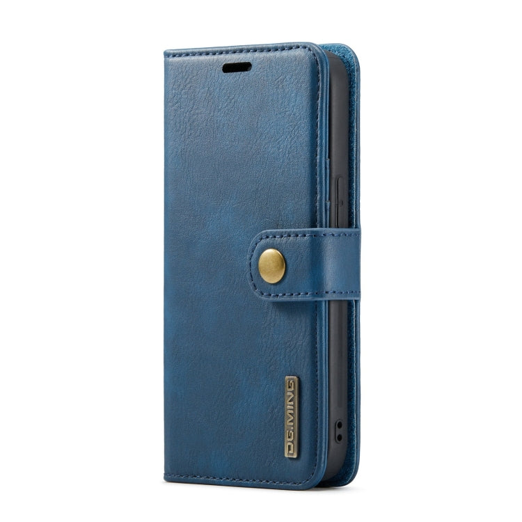 Para iPhone 15 Dg.Ming Funda para Teléfono de Cuero Magnético Desmontable con Textura Crazy Horse (Azul) - MOVILSTORE