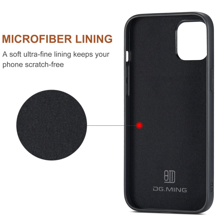 Para iPhone 15 Dg.Ming M2 Series Funda de Cuero para Teléfono con Bolsa para Tarjetas de 3 Pliegues (Marrón) - MOVILSTORE