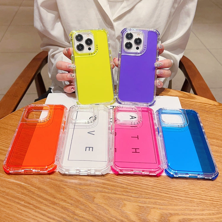 Para iPhone 15 Dreamland 3 En 1 Caja de Teléfono PC + TPU con Marco Transparente de Color Transparente (Verde Fluorescente) - MOVILSTORE