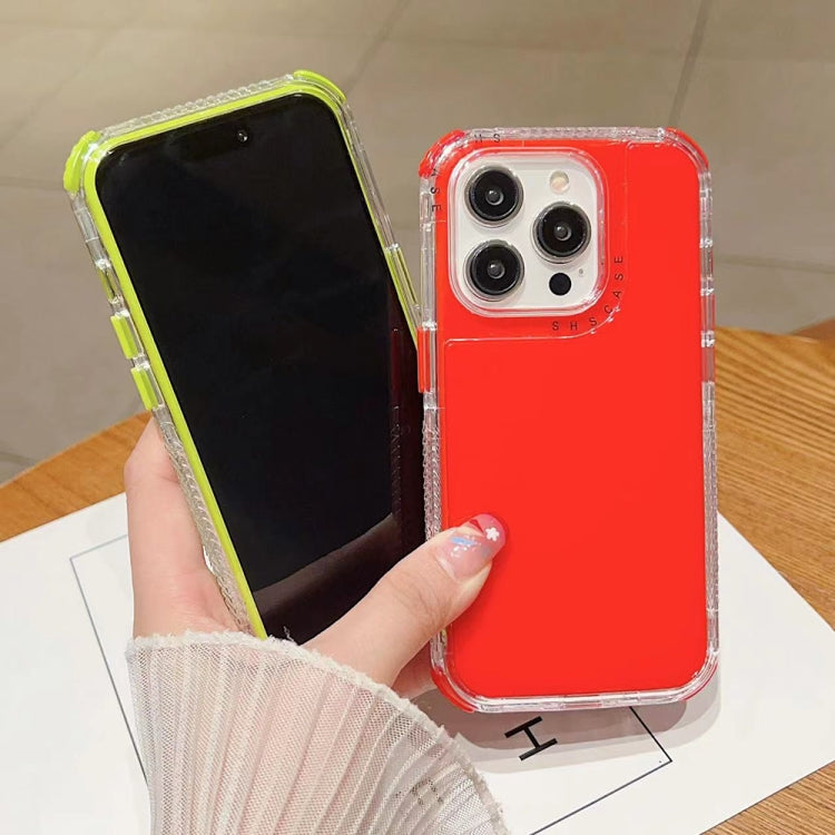 Para iPhone 15 Dreamland 3 En 1 Funda para Teléfono PC + TPU con Marco Transparente de Color Sólido (Rosa) - MOVILSTORE