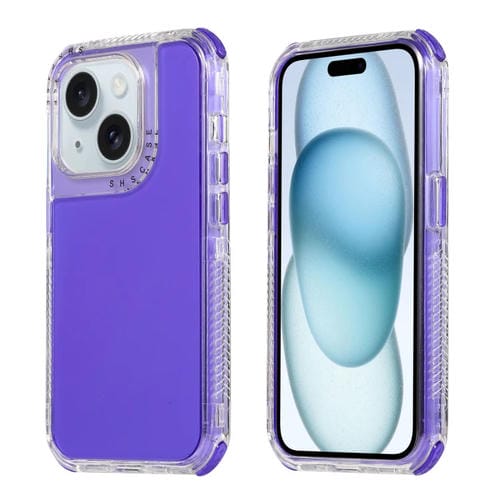 Para iPhone 15 Dreamland 3 En 1 Funda para Teléfono PC + TPU con Marco Transparente de Color Transparente (Púrpura) - MOVILSTORE