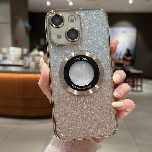Para iPhone 15 Estuche para Teléfono de TPU con Galvanoplastia con Brillo Degradado Magsafe (Dorado) - MOVILSTORE