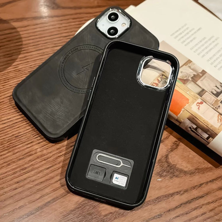 Para iPhone 15 Funda de Cuero Lateral Magsafe para Teléfono (Púrpura Claro) - MOVILSTORE