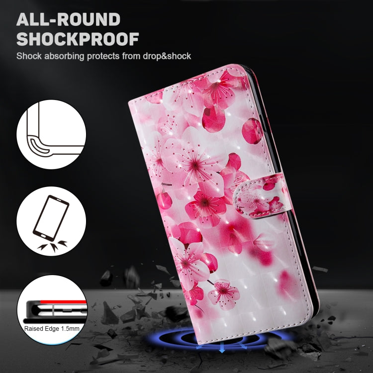 Para iPhone 15 Funda de Cuero Pintada En 3D (Flor Roja) - MOVILSTORE