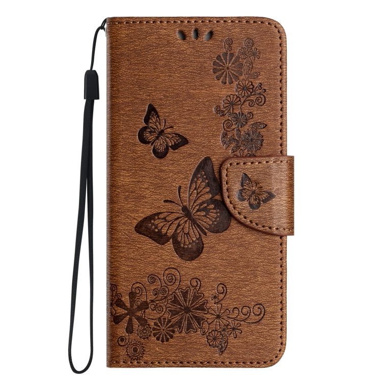 Para iPhone 15 Funda de Teléfono de Cuero con Tapa En Relieve de Mariposa (Marrón) - MOVILSTORE