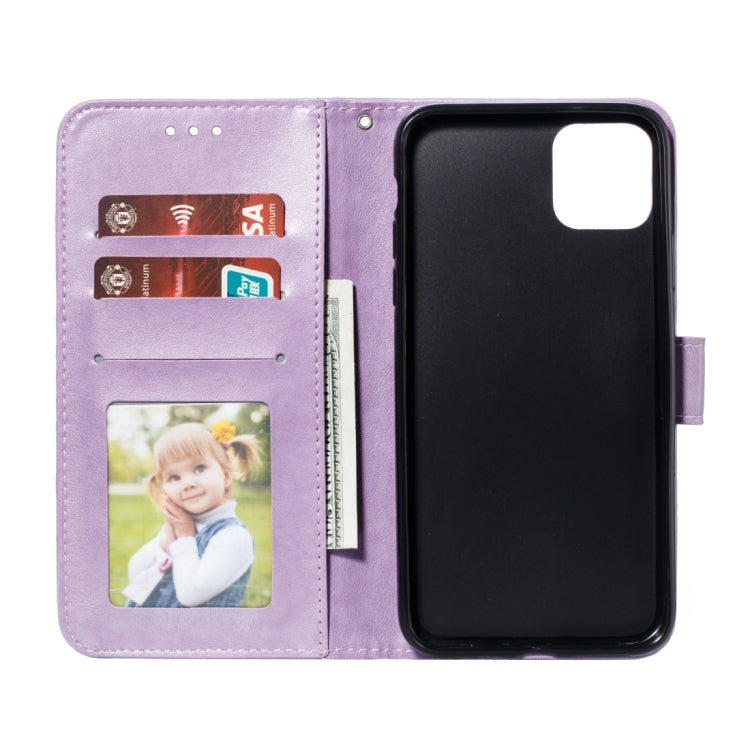 Para iPhone 15 Funda de Teléfono de Cuero con Tapa Horizontal con Patrón de Relieve de Mandala (Púrpura) - MOVILSTORE