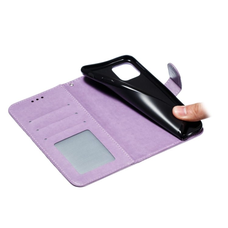 Para iPhone 15 Funda de Teléfono de Cuero con Tapa Horizontal con Patrón de Relieve de Mandala (Púrpura) - MOVILSTORE