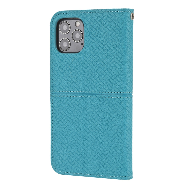 Para iPhone 15 Funda de Teléfono de Cuero Magnético con Costura de Textura Tejida (Azul) - MOVILSTORE