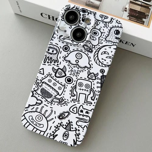 Para iPhone 15 Funda para Teléfono con Orificio Preciso para PC con Patrón Pintado (Monstruo de Bloques) - MOVILSTORE