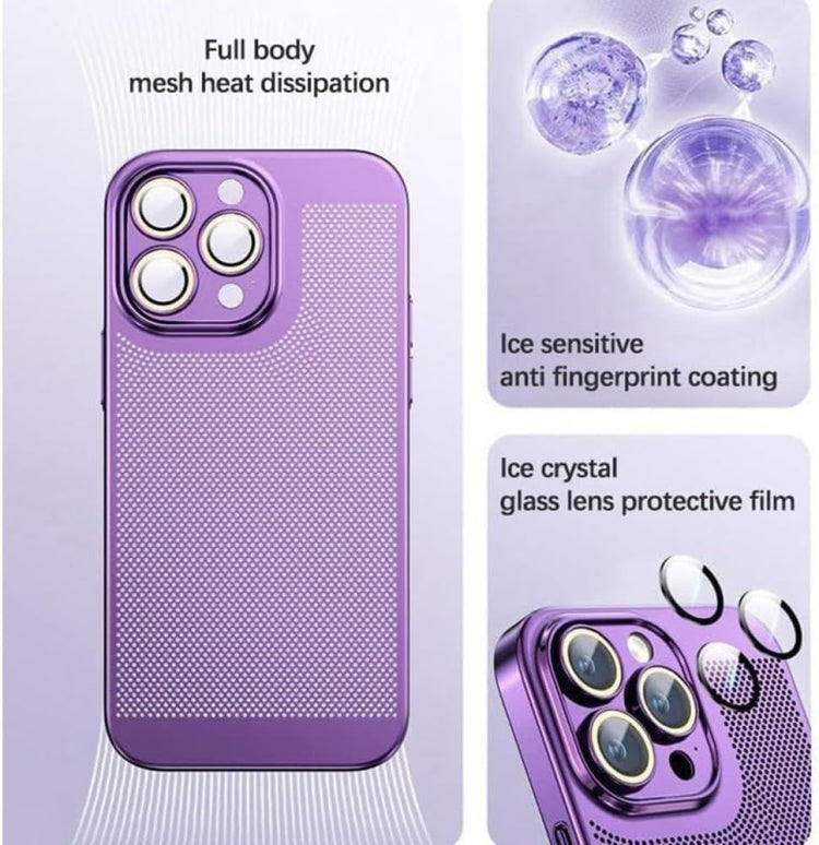 Para iPhone 15 Funda para Teléfono con Refrigeración de Malla Fina (Azul) - MOVILSTORE