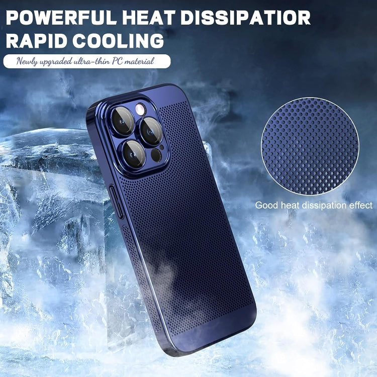 Para iPhone 15 Funda para Teléfono con Refrigeración de Malla Fina (Azul) - MOVILSTORE