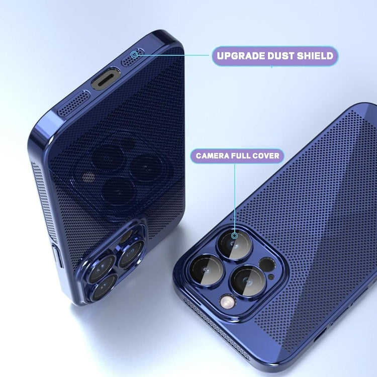 Para iPhone 15 Funda para Teléfono con Refrigeración de Malla Fina (Azul) - MOVILSTORE