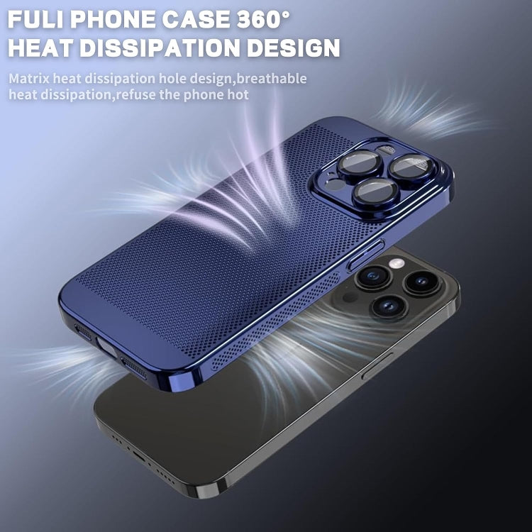 Para iPhone 15 Funda para Teléfono con Refrigeración de Malla Fina (Azul) - MOVILSTORE