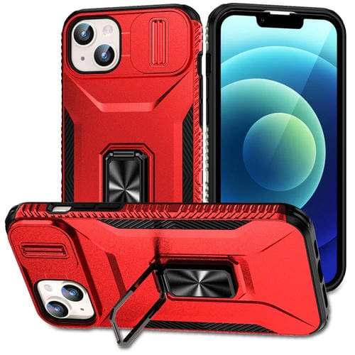 Para iPhone 15 Funda para Teléfono con Soporte Deslizante para Levas (Rojo) - MOVILSTORE