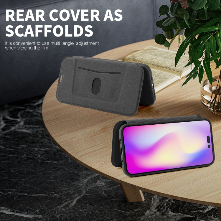 Para iPhone 15 Funda para Teléfono de Cuero con Sensación de Piel Líquida y Ranuras para Tarjetas (Amarillo) - MOVILSTORE