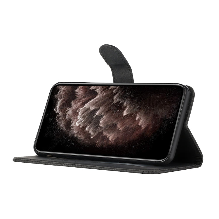 Para iPhone 15 Funda para Teléfono de Cuero con Tapa Cubic Skin Feel (Negro) - MOVILSTORE