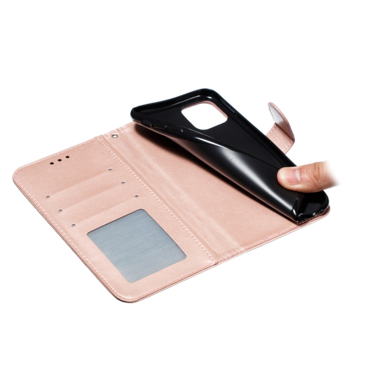 Para iPhone 15 Funda para Teléfono de Cuero con Tapa Horizontal con Patrón de Relieve de Mandala (Oro Rosa) - MOVILSTORE